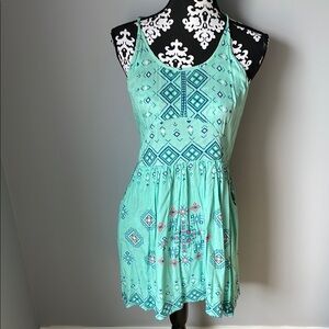 Mint Green Geometric Print Dress